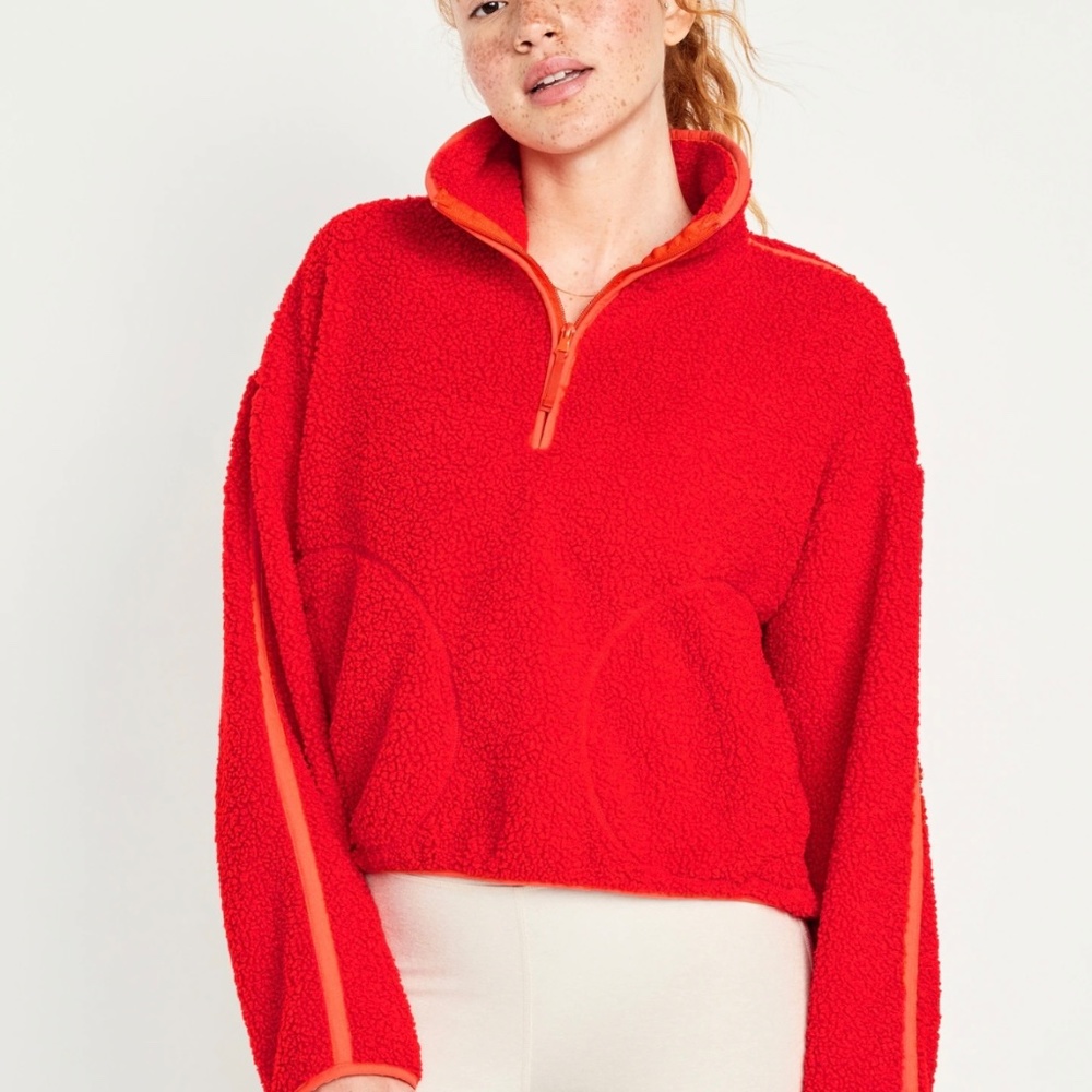 Old Navy Half-Zip Sherpa Pullover Sweater